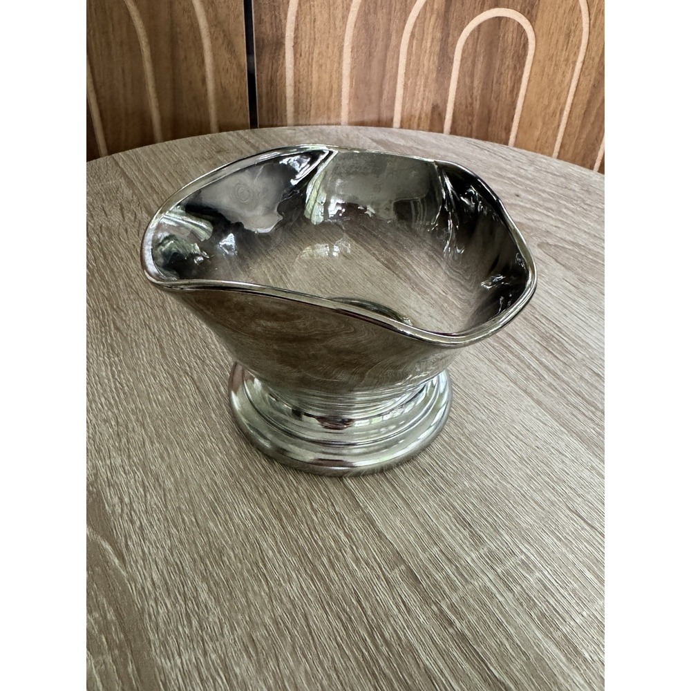 Vtg Dorothy Thorpe Era Queens Lusterware Silverfade Triangular Bowl Relish Nuts